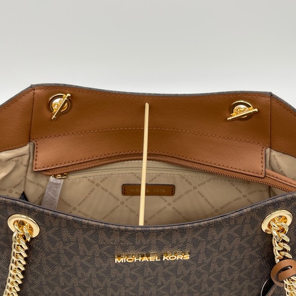 Michael Kors Chain Shoulder Bag Brown - Picture 7 of 13